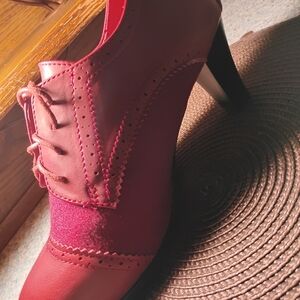 Elegant Red Women's Lace-Up Heels By Massey